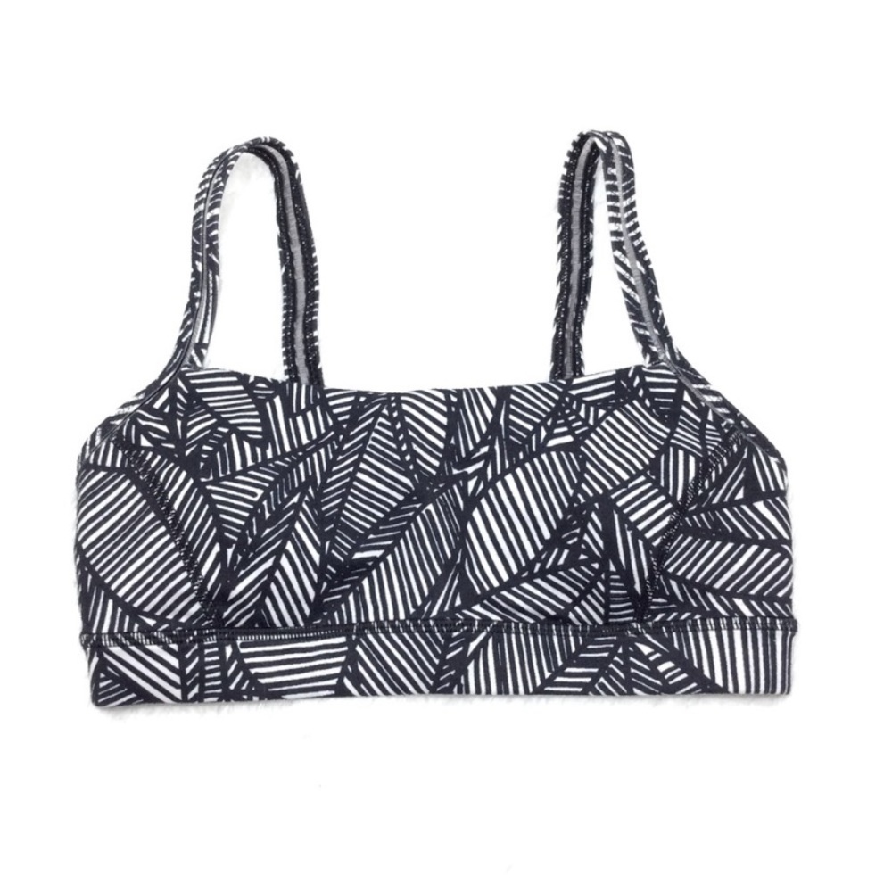 Lululemon straight up sports bra, banana leaf pattern